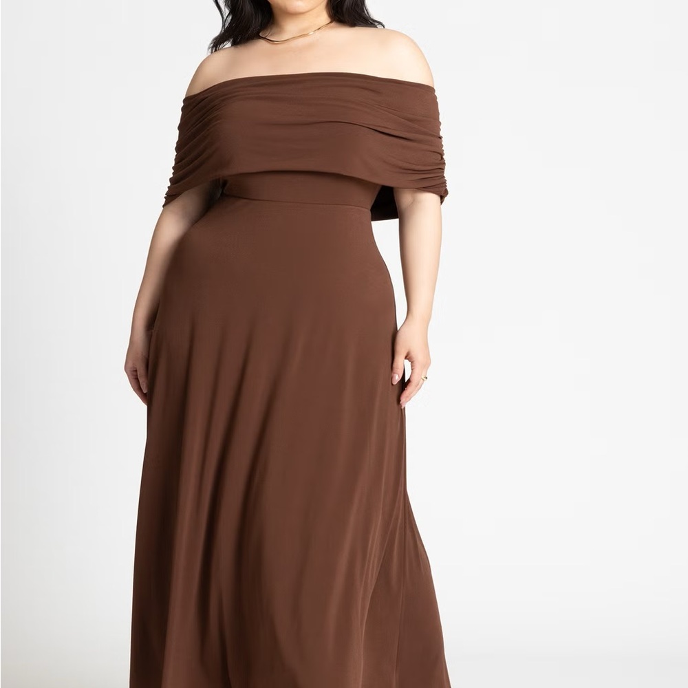 Eloquii Strapless Brown Dress